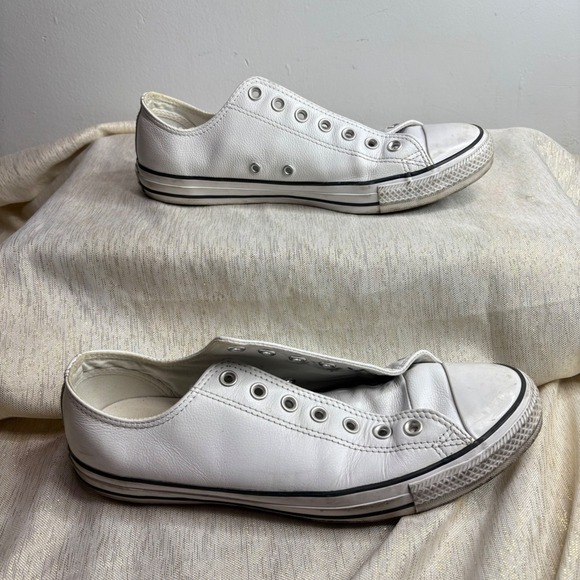 Converse Chuck Taylor All Star Leather Low Top Sneakers White Men 10 Women 12 - Picture 1 of 5